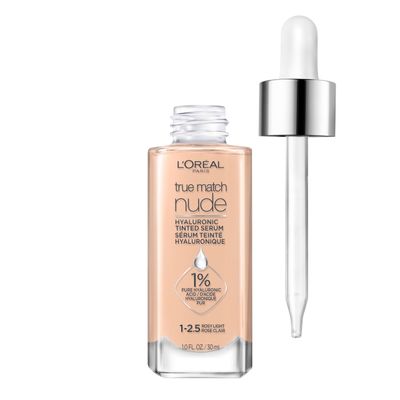 L&#39;Oreal Paris True Match Nude Hyaluronic Tinted Serum Foundation with 1% Hyaluronic acid, Rosy Light 1-2.5, 1 fl. oz.