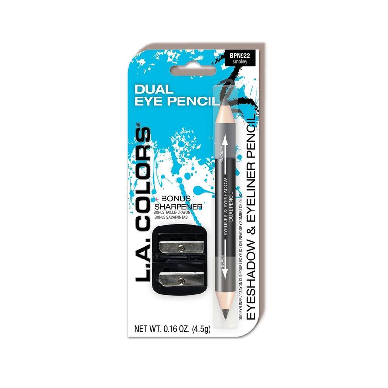 L.A. COLORS Dual Liner &amp; Shadow Pencil wSharpener, Smokey CBPN922