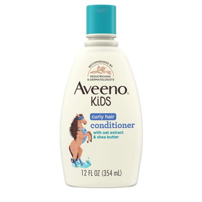 Aveeno Kids Curly Hair Conditioner, Hydrating Conditioner, Kids Curly Hair Products, Oat Extract &amp; Shea Butter, Gentle Scent, 12 fl. oz (Pack of 1)