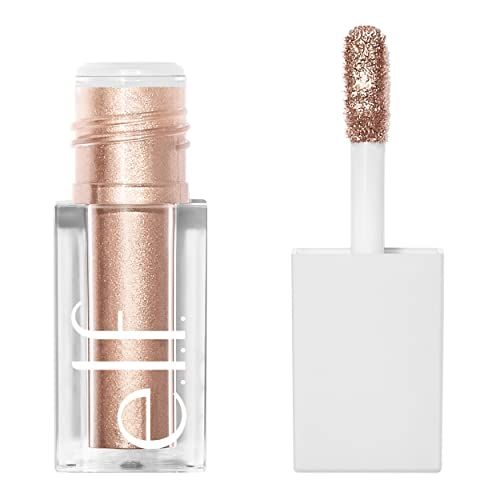 e.l.f. Liquid Metallic Eyeshadow, Gel Formula, Multi-Dimensional Finish For Bold Eye Looks, One-Swipe Coverage, Vegan &amp; Cruelty-Free, Moon, 0.1 Fl Oz