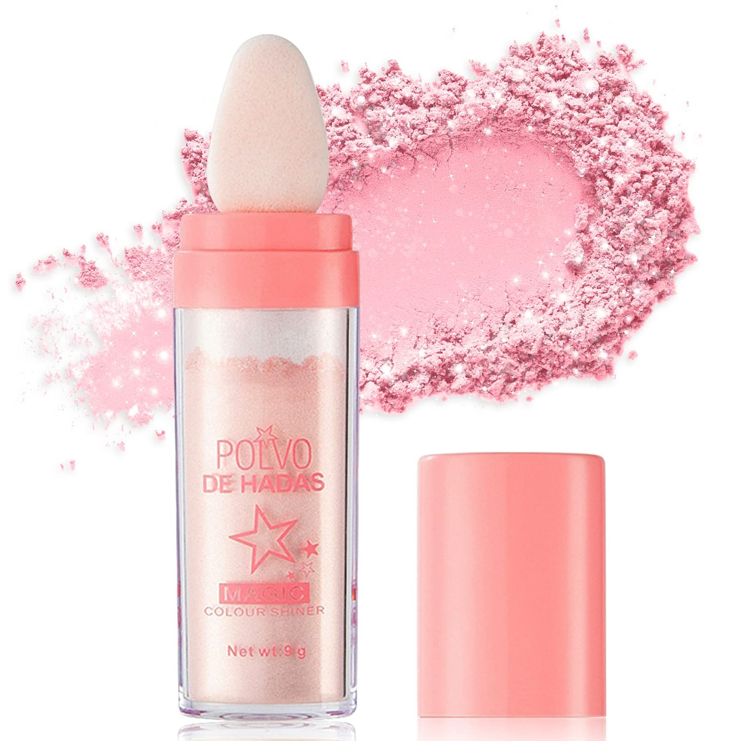 Ofanyia Highlighter Powder Stick, Polvo De Hadas Highlight Patting Powder, Body Brighten Glitter Shimmer Three-dimensional Sparkle Patting Powder for Face Eyes Lips Hair Body Glow Makeup