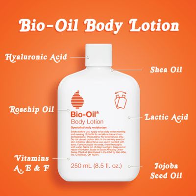 Bio-Oil Moisturizing Body Lotion for Dry Skin, Ultra-Lightweight High-Oil Hydration, with JojobaRosehipShea Oil, and Hyaluronic Acid, 8.5 oz