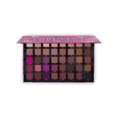 W7 Love Fest Pressed Pigment Palette - 40 Playful Party Colors With Matte, Shimmer, Glitters - Flawless Long-Lasting Bold Makeup