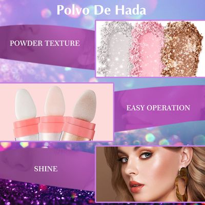 Ofanyia Highlighter Powder Stick, Polvo De Hadas Highlight Patting Powder, Body Brighten Glitter Shimmer Three-dimensional Sparkle Patting Powder for Face Eyes Lips Hair Body Glow Makeup