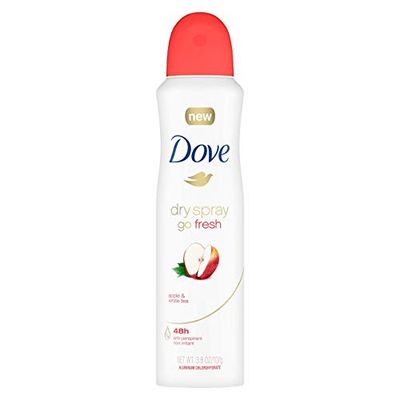 Dove Dry Spray Go Fresh Antiperspirant Deodorant Apple &amp; White Tea 3.8 Ounce - Pack of 2