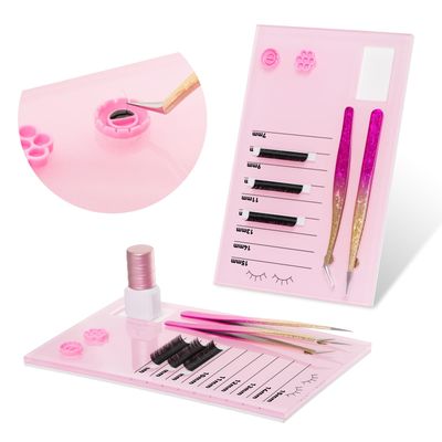 EKYSSO 3-in-1 Lash Extension Pallet, Lash Trays for Lash Extension, Acrylic Lash Tiles Holder, Lash Strip Pallet Holder, Eyelash Extension Pallet Tray Tools, Lash Holder, Lash Extension Supplies