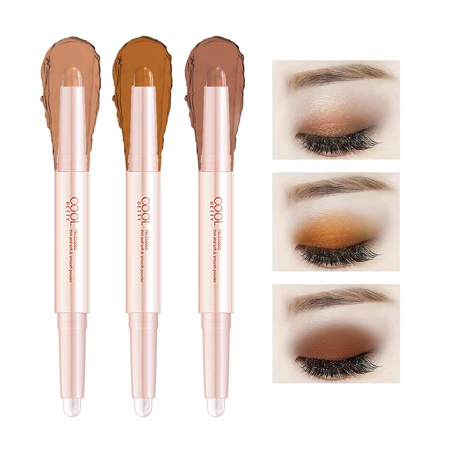 ICE LOVE Eyeshadow Pencil, Glitter Gradient 2 Tone Cream Eyeshadow Stick,Waterproof Long Lasting Double Heads Eyeshadow Stick. (122232)