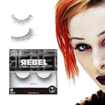 KISS Lash Couture Rebel Collection, False Eyelashes, &#39;Smudged&#39;, 14 mm, Includes 1 Pair Of Lash, Contact Lens Friendly, Easy to Apply, Reusable Strip Lashes