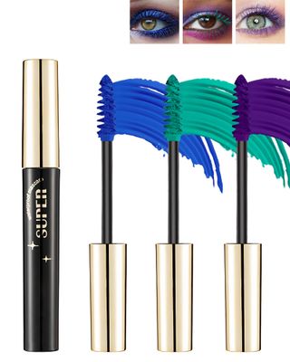 3 Colors Waterproof Mascara Set -Blue Green Purple Colored Mascara for Eyelashes, Long Lasting Curling Tubing Mascara Volume and Length, High Pigment Colorful Lash Mascara Makeup for Cosplay Party-B