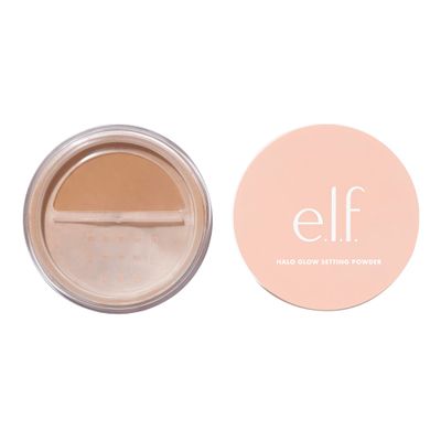 e.l.f. Halo Glow Setting Powder, Smooths The Look Of Pores &amp; Fine Lines, Creates An Airbrushed Finish, Vegan &amp; Cruelty-Free, Medium Beige