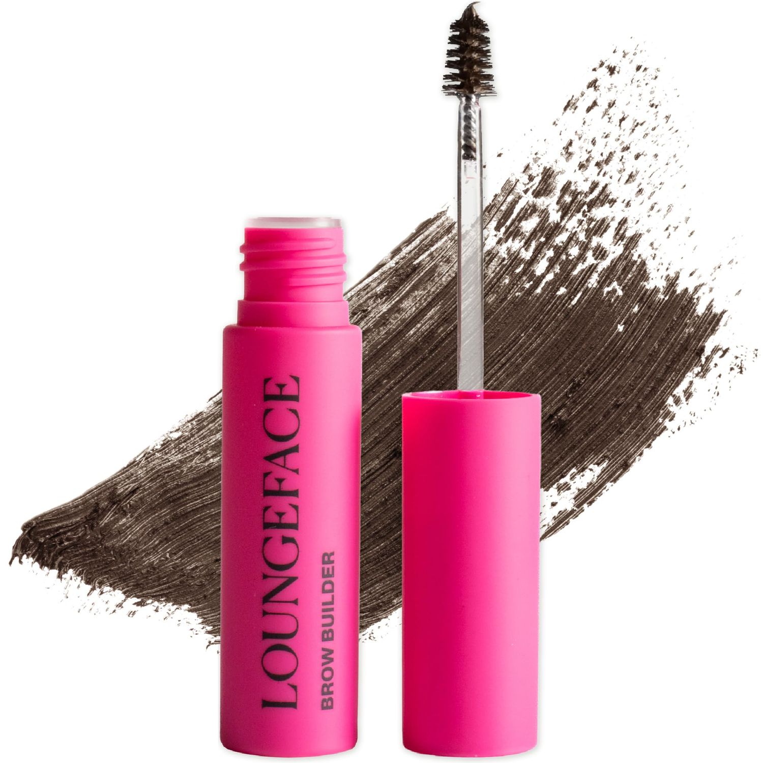 Loungeface Brow Builder - Cream Gel Formula Instant Lift, Natural Full Look, Super Quick, Pigment &amp; Hold - Tapered Precision Wand - Vegan &amp; Cruelty Free Beauty, Eyebrow Makeup Women (Black Brown)