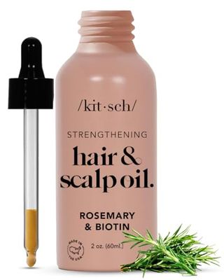 Kitsch Rosemary Oil for Healthy Scalp, Pre Wash Scalp &amp; Hair Oil Infused with Biotin, Hair Strengthening Treatment, Nourishing &amp; Volumizing in Recycled Bottle, 60 mL