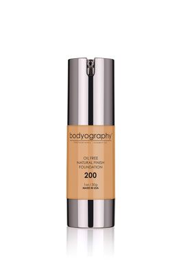 BODYOGRAPHY - NATURAL FINISH Foundation (MedDark#200) Oil-Free Anti-Aging Salon Natural Finish w Vitamin E, C, Antioxidants | Vegan, Gluten-Free, Paraben-Free