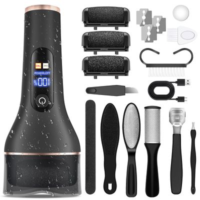 Electric Callus Remover for Feet,Rechargeable Portable Electronic Foot File Pedicure Kits,Professional Waterproof Pedi Feet Care Tools Wet&amp;Dry Foot Scrubber File Perfect for Hard Cracked Dry Dead Skin