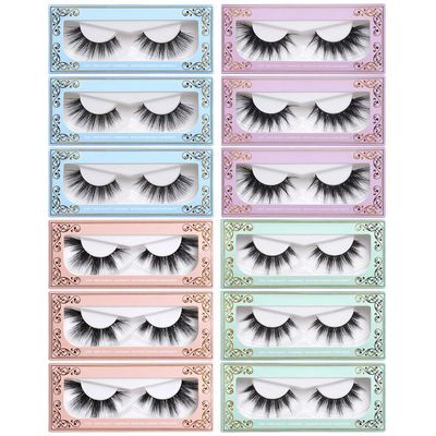 MAGEFY 12 Pairs False Eyelashes Fluffy Volume Long Faux Mink Lashes Natural Look 4 Styles Wispy Fake Eyelashes Soft Reusable Eyelashes with Lashes Boxes (12 Pairs, 4 Styles)