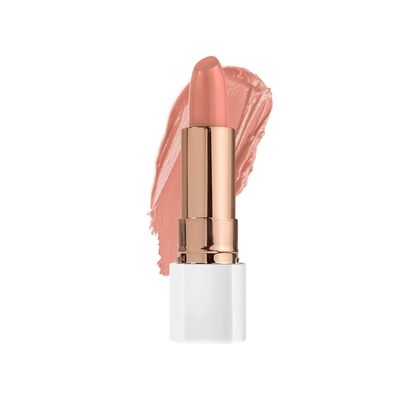 FLOWER BEAUTY By Drew Barrymore Petal Pout Lipstick - Nourishing &amp; Highly Pigmented Lip Color with Antioxidants, Matte Finish - Peachy Nude