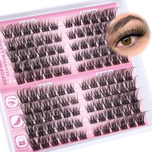 Wispy Lash Clusters Natural Eyelash Clusters C Curl Cluster Eyelash Extensions 11-16 mm Cluster Lashes Left Right Eyelash Extension Cat Eye Lashes Clusters DIY Individual Lashes by Eefofnn