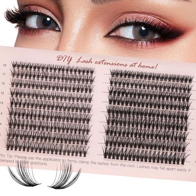 Pretty memory 360Pcs Individual Cluster Lashes 30D40D Cluster Eyelash Extensions 10-16mm False Mink Eyelashes DIY Lash Extensions(C Curl
