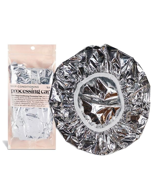 Kitsch Aluminum Foil Hair Heat Cap for Deep Conditioning - Reusable Heating Cap for Deep Conditioner, Tin Foil Hat &amp; Deep Conditioning Heat Cap for Hair Treatments, Processing Cap for Hair, Foil Cap