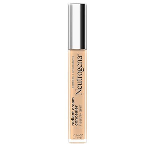 Neutrogena Healthy Skin Radiant Brightening Cream Concealer with Peptides &amp; Vitamin E Antioxidant,Lightweight Perfecting Concealer,Non-Comedogenic,Bisque LightMedium 02 neutral undertones,0.24 oz