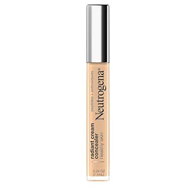 Neutrogena Healthy Skin Radiant Brightening Cream Concealer with Peptides &amp; Vitamin E Antioxidant,Lightweight Perfecting Concealer,Non-Comedogenic,Bisque LightMedium 02 neutral undertones,0.24 oz