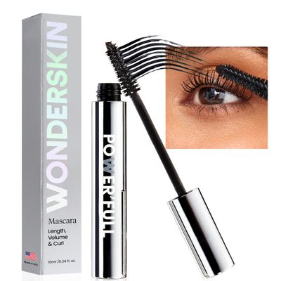 Wonderskin Mascara - Black Mascara for Volume, Length, and Curl - Lengthening, Volumizing Lash Mascara &amp; Smudge Proof Eyelash Mascara