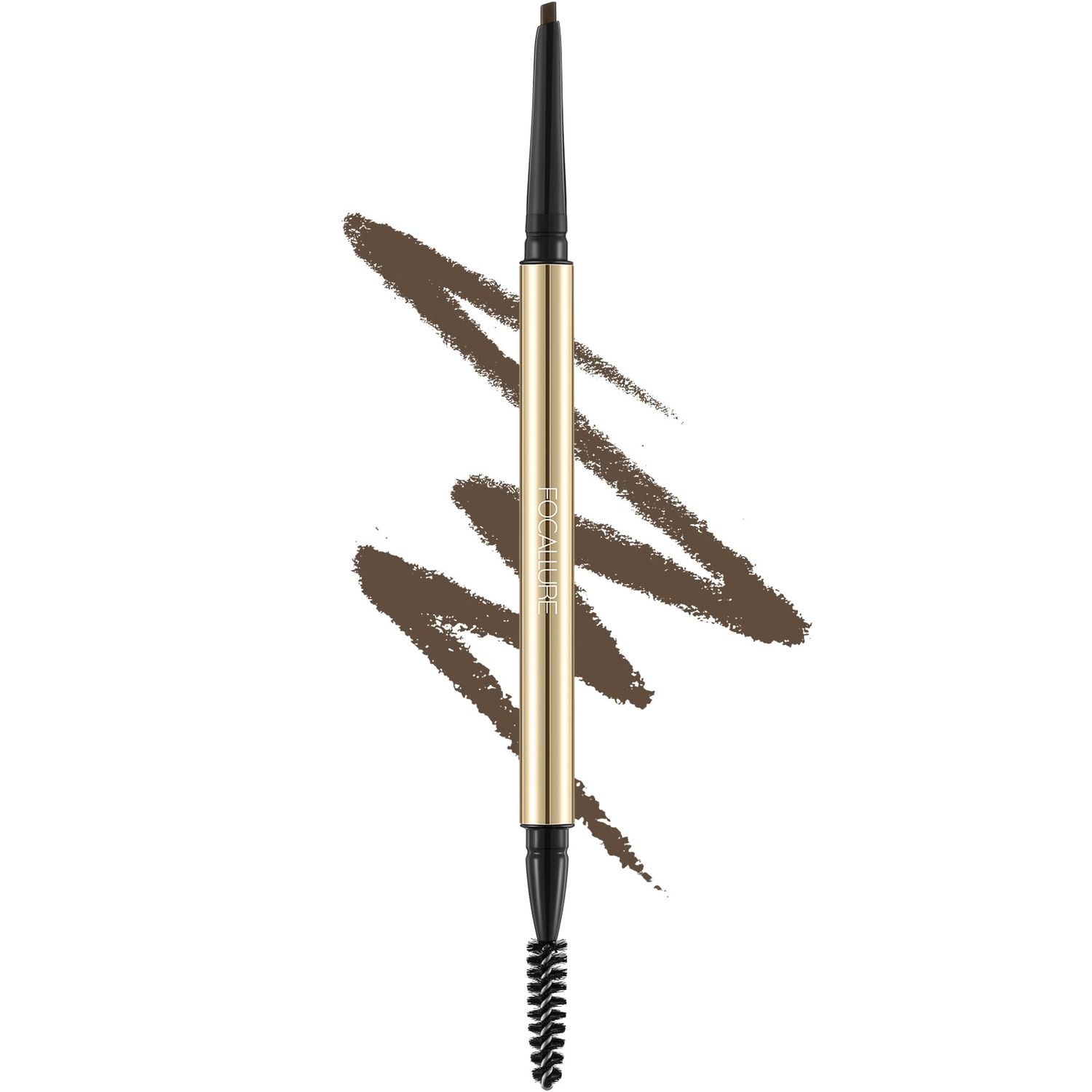 FOCALLURE Eyebrow Pencil,Dual-Sided Brow Brush,Long Lasting &amp; Smudge Proof Definer Eye Brow Pen Makeup,Retractable,Ultra Fine Tip,Fills in Sparse Areas and Gaps,Soft Brown
