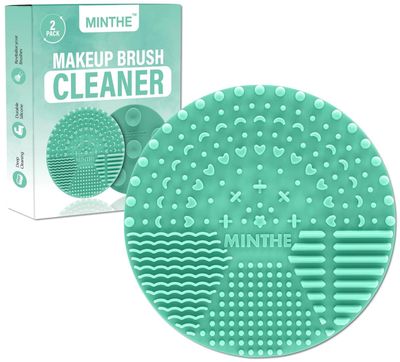MINTHE Makeup Brush Cleaner Mat | 2 Pack | Silicone Makeup Brush Cleaning Mat, Make Up Brush Cleaner Pad, Makeup Brush Mat Cleaner, Makeup Cleaner, Make Up Brushes Cleaning