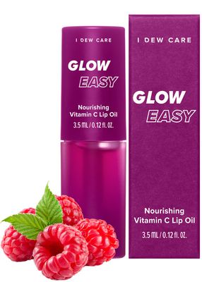 I DEW CARE Korean Lip Oil Gloss - Glow Easy | with Jojoba Seed Oil with Vitamin C, Pigmented Glossy Lip Stain, Hydrating, Korean Makeup, Pink Color, Glass Skin Look, 0.12 Fl Oz
