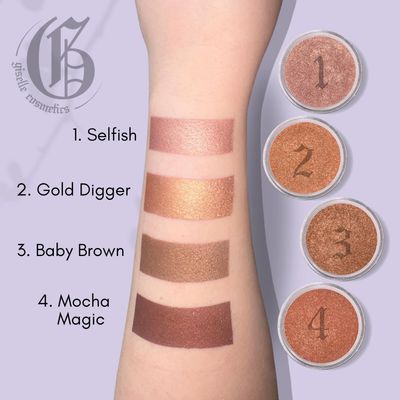 Giselle Cosmetics Gold Digger Loose Mineral Bronzer - Natural Face Bronzer Powder, Highlighter Makeup, Contour Powder, Bronzer Blush Palette, Matte Bronzer, Baked Bronzer, Eyeshadow Palette
