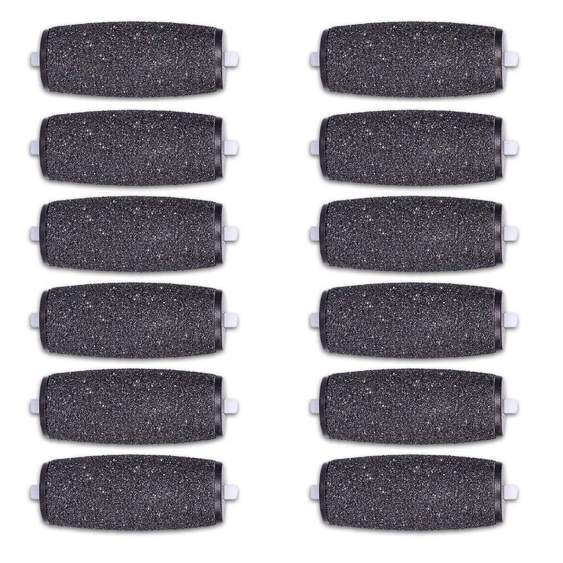 12 Extra Coarse Replacement Roller Refill Heads Compatible with Amope Pedi Refills Electronic Foot File