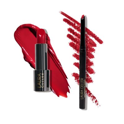 LAURA GELLER NEW YORK Modern Classic Duo - Red Radiance Lipstick  Ritzy Red Lip Liner - Ultra-Rich Color - Luxurious and Lightweight - Cream Finish