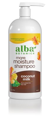 Alba Botanica More Moisture Shampoo, Coconut Milk, 32 Oz (Packaging May Vary)