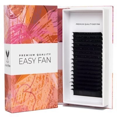 LLBA Easy Fan Eyelash Extensions | 0.030.07mm Thickness | C CC D Curl | 9mm-16mm Mixed &amp; Single Length | Super Matte Black Volume Self Fanning Lash Extensions, Professional Supplies for Lash Techs