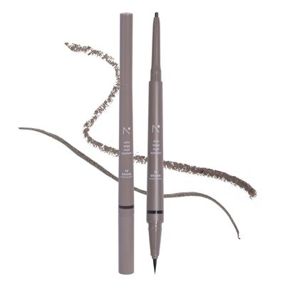 Nobev Eyeliner Slim Edge Dual-Tip (03 mute brown) | SmudgeWater Proof, High Pigmented, Long Lasting Liquid and Pencil Eye Liner