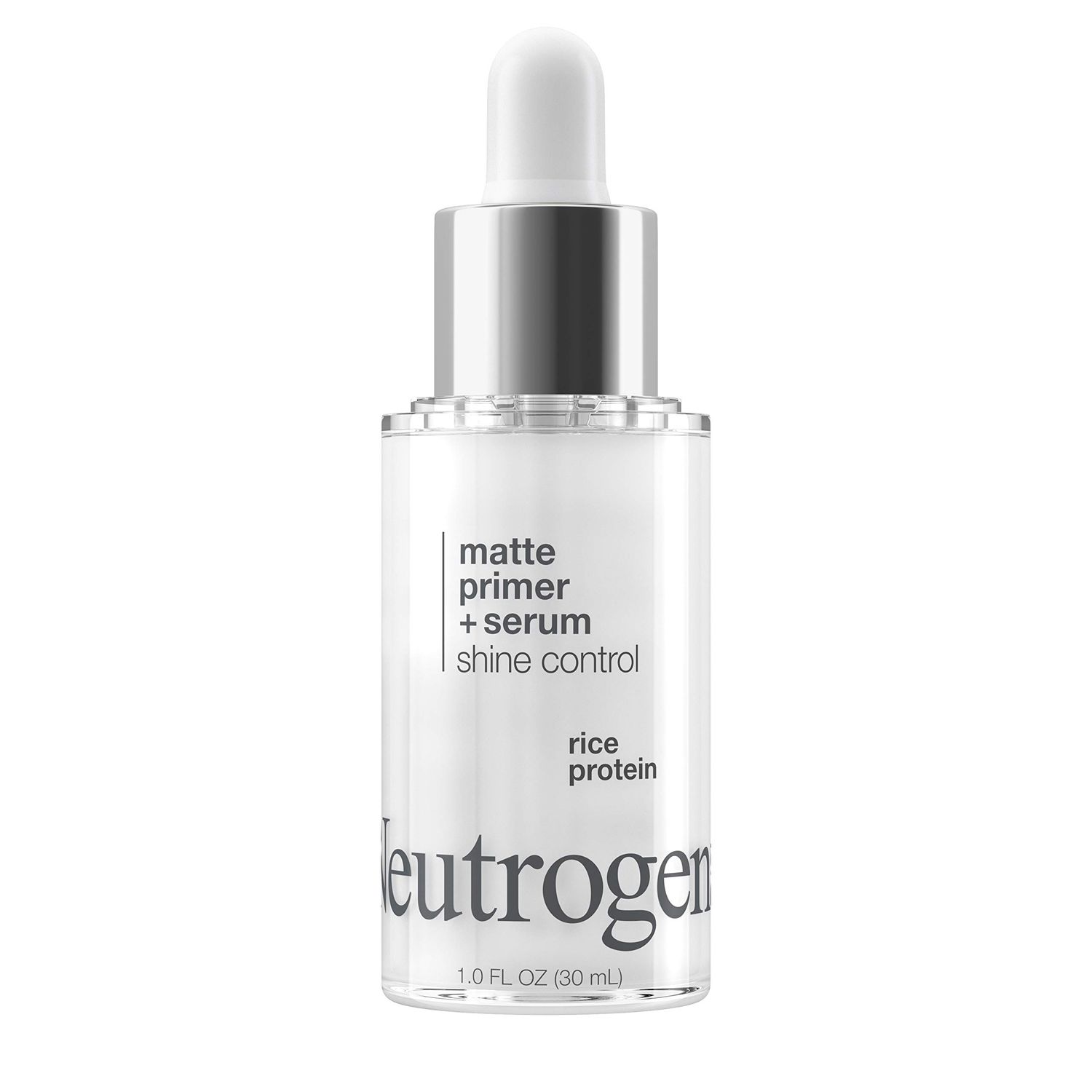 Neutrogena Shine Control Matte Booster Face Primer &amp; Serum, Skin-Mattifying Serum-to-Primer with Rice Protein, Absorbs Excess Oil &amp; Keeps Skin Shine Free, 1.0 fl. oz Trasnparent