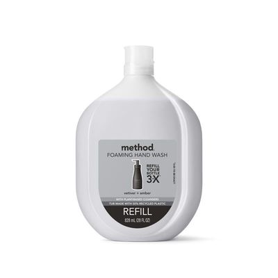 Method Foaming Hand Soap Refill, Vetiver  Amber, Biodegradable Formula, 28 Fl Oz (Pack of 1)