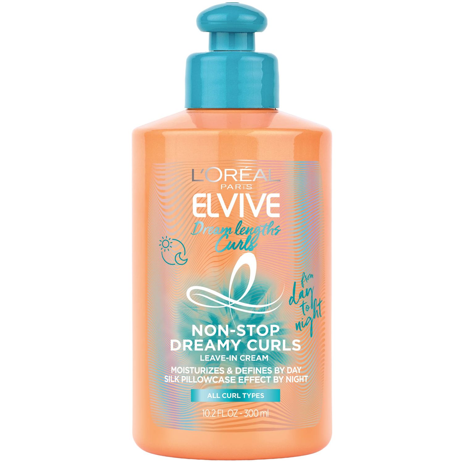 LOral Paris Elvive Dream Lengths Curls Non-Stop Dreamy Curls leave-in conditioner, Paraben-Free with Hyaluronic Acid and Castor Oil. Best for wavy hair to coily hair, 10.2 fl oz