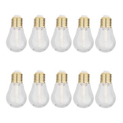 10 Pieces Empty Lip Gloss Tubes Reusable Lip Gloss Containers Light Bulb Shaped Lips Gloss Tube 9 ml Empty Refillable Lips Gloss Bottles DIY Cosmetics Lipstick Containers, Golden