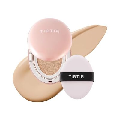 Mini Size TIRTIR All Cover Pink Cushion | Korean Cushion Foundation, (#21N Ivory, 0.15 Fl Oz)