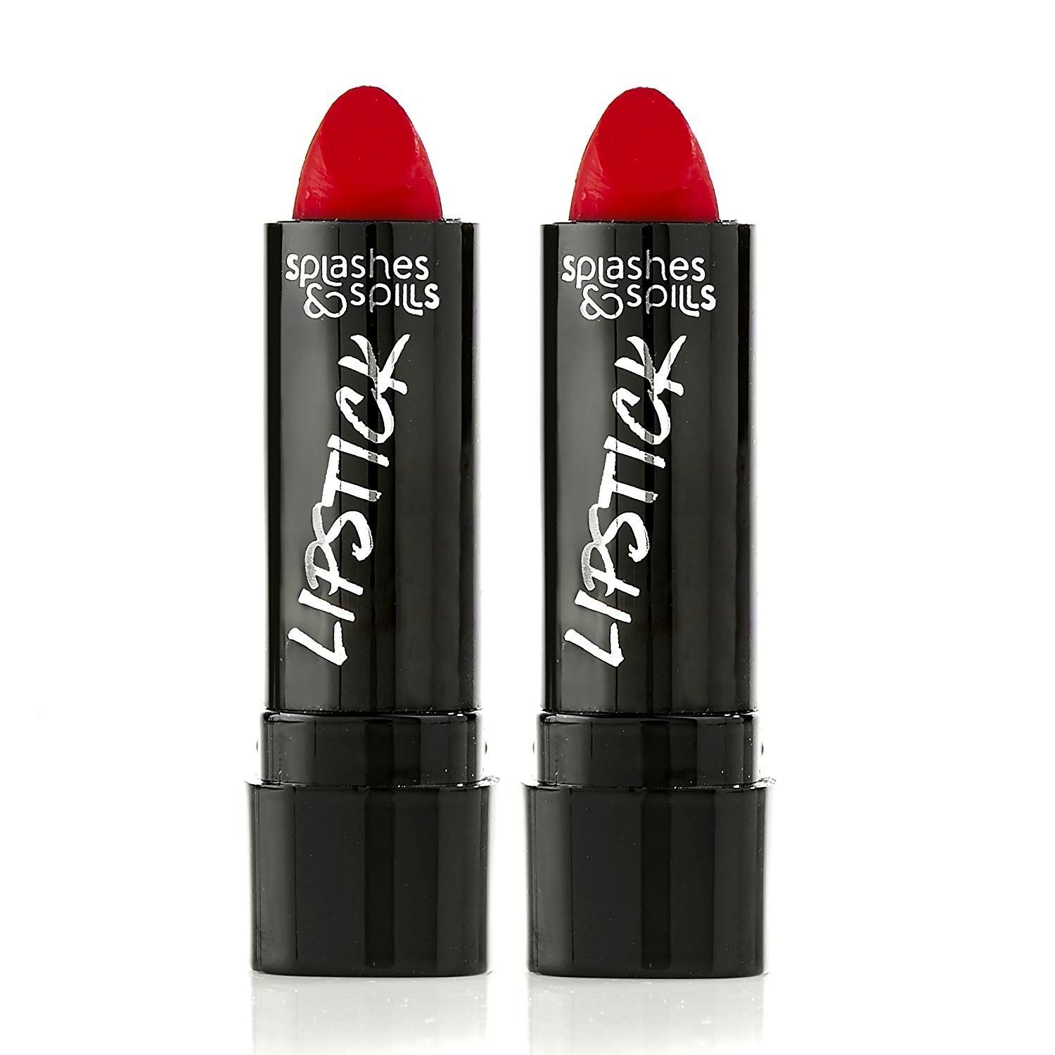 Vivid Red Lipstick - 2 Pack - Bold, Translucent, No Sheen Lip Color With Matte Finish - Makeup and Cosmetics by Splashes &amp; Spills