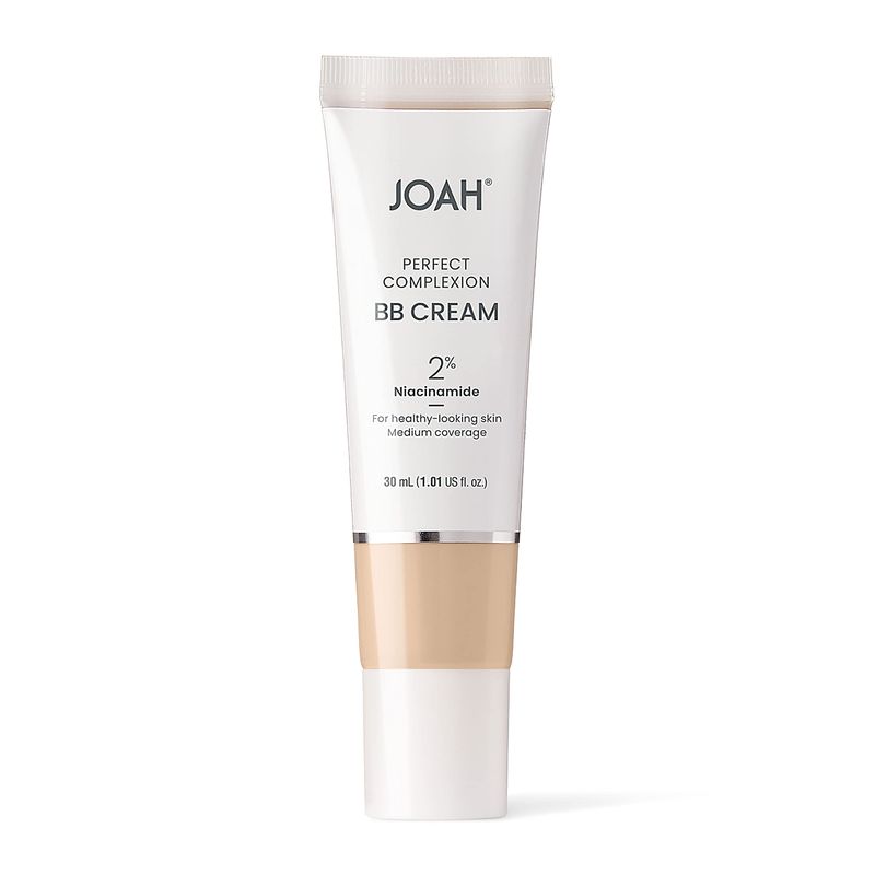 JOAH Beauty Perfect Complexion BB Cream with Hyaluronic Acid and Niaciminade, Korean Makeup with Medium Buildable Coverage, Evens Skin Tone, Lightweight, Semi Matte Finish, Fair with Warm Undertones
