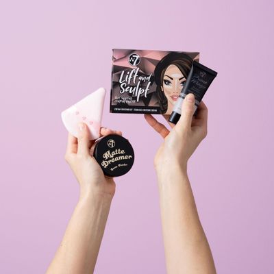 W7 Prime Magic Set - 4 Piece Set - Prime, Contour &amp; Face Powder Makeup Bundle