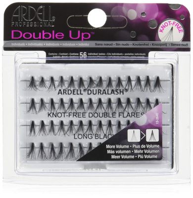 Ardell Double Up Individuals Knot-Free Long Black False Lashes, Double Flares
