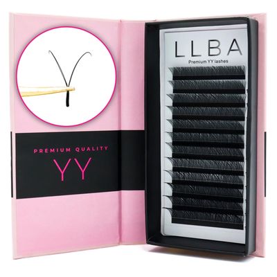 LLBA YY Eyelashes Extensions - 2D Fans Volume Eyelashes | C CC D Curl | Thickness 0.050.07mm | 8-15mm Length Mixed Tray | Full Fluffy Volume Look | Long Lasting &amp; Easy Application (YY, 0.05 CC 12mm)