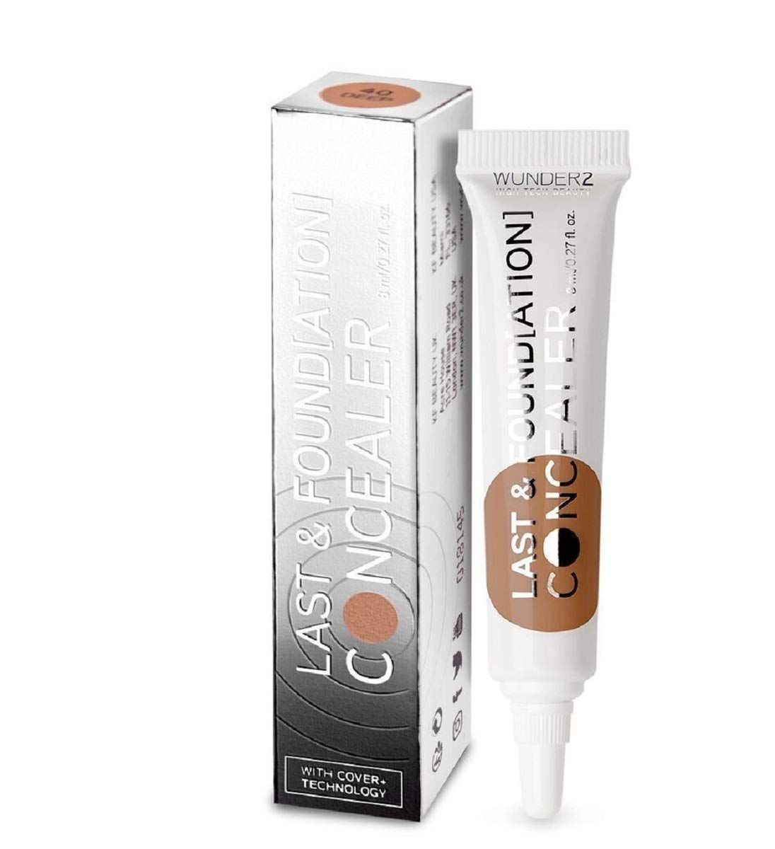 WUNDER2 LAST &amp; FOUNDATION Makeup Concealer (Deep Color) Long Lasting Coverage Of Blemishes Dark Circles Under Eye
