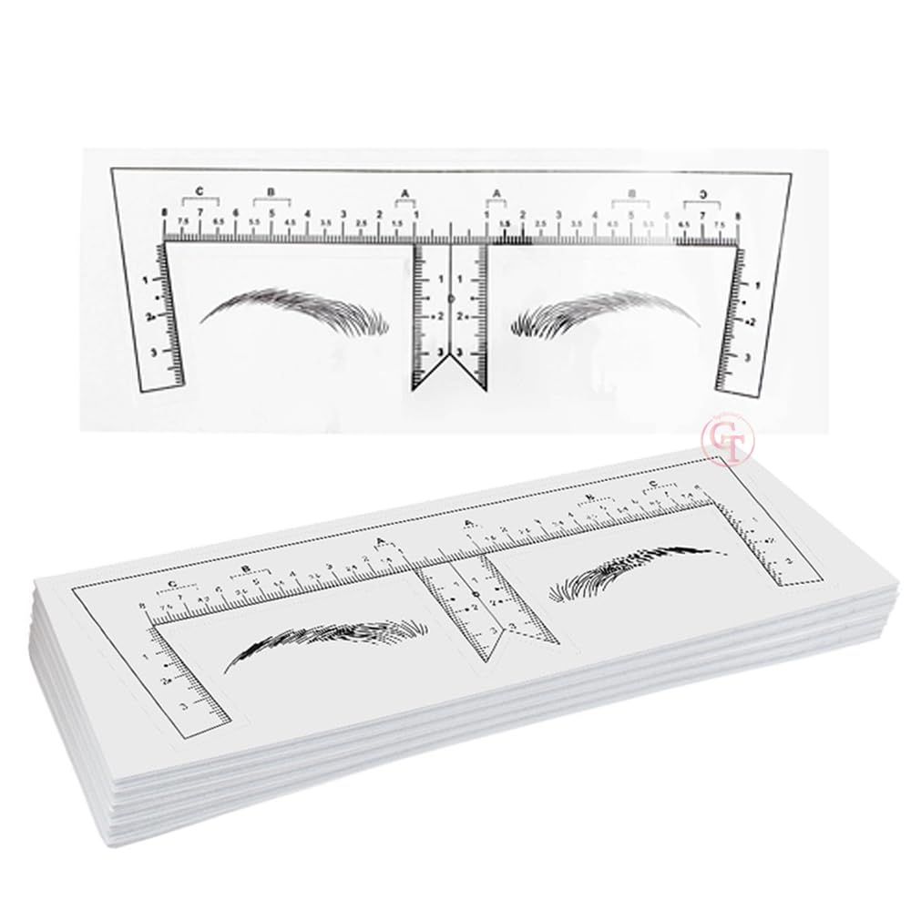30pcspack Disposable Tattoo Eyebrow Ruler Sticker with Brow Shape Eyebrow Ruler for Permanent Makeup Tools TgoBeauty (30pcs)