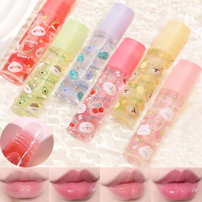 DENESTUP 6pcs Fruit Flavored Lip Gloss Set, Roll on Lip Gloss Set Kids Lip Gloss Cute Lip Oil for Girls, Glossy and Shiny Non-Toxic, Kid Friendly, Kids Gift