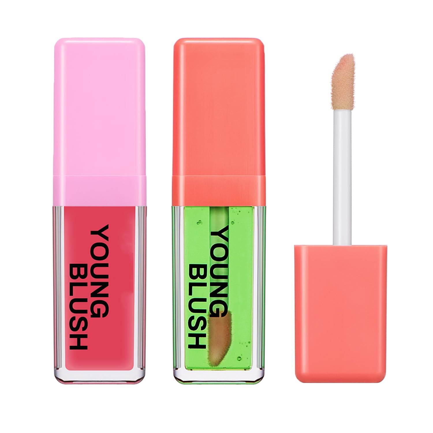 Color Changing Blush Oil Waterproof Liquid Blush for Cheeks Dewy Natural Flush Finish Lightweight and Long Wearing Temperature Color Changing Tinted Blush Oil(2Pcs)