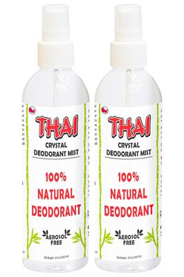 2-PACK Thai Deodorant Crystal Mist Spray (8 Oz) Whole Body Natural Crystal Salt Deodorant Spray for Women Men &amp; Teens